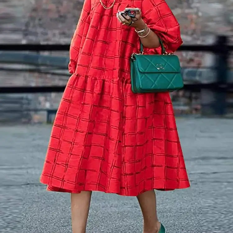 Women Bohemian Maxi Dress 2023 VONDA Fashion Sexy Printed Party Sundress Beach Holiday Dress Oversized Vestidos Femme B-Rose