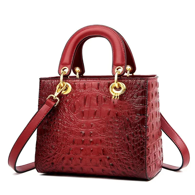 Luxury Brand Designer Leather Shoulder Bag for Women Hand Bags Crocodile Purses Ladies Messenger Handbag Totes