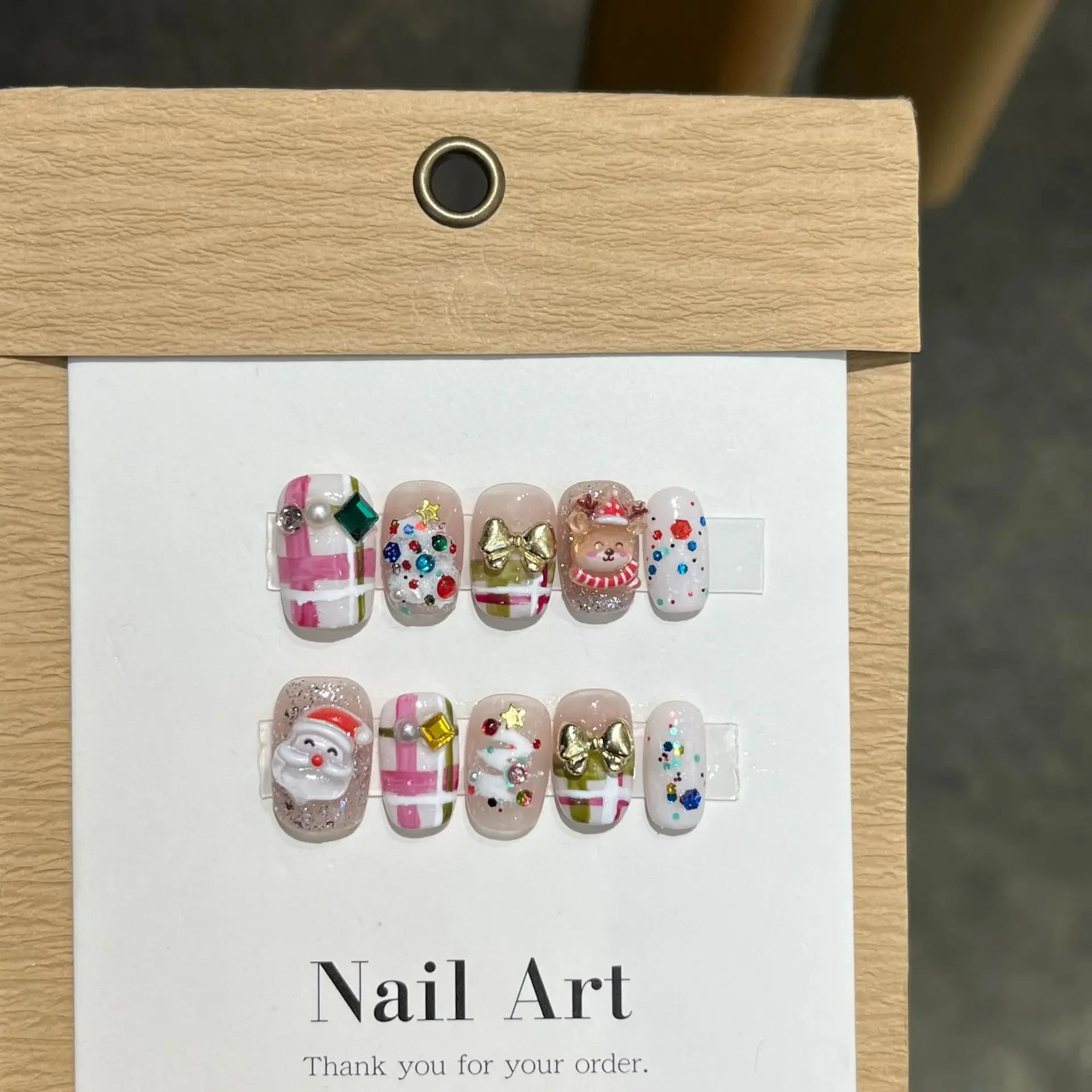 New Year And Christmas Hand Paint Snowflake Fake Nail Temperament Appear White False Nail Paste Pure Hand-maded Nail Decoration