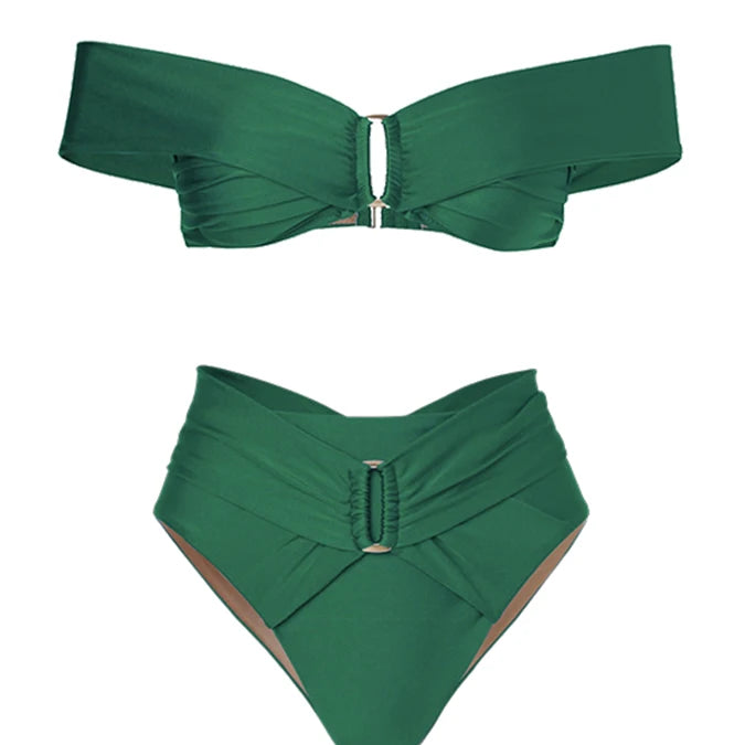 Designer Bikini Vintage Women Two Pieces Swimsuit Cover Up Holiday Beachwear Designer Bathing Suit Summer Surf Wear green