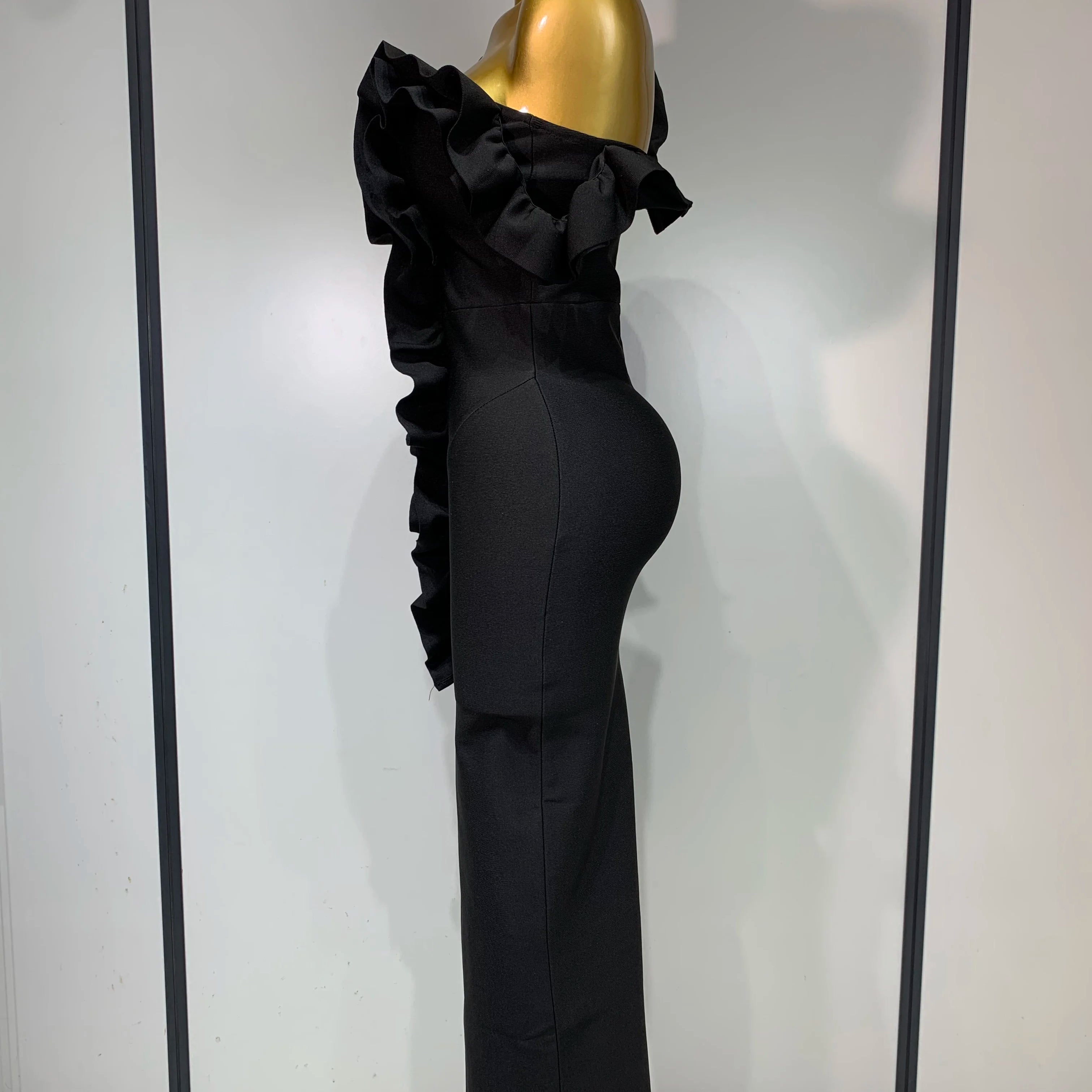 Women Sexy Backless Ruffles Bodycon Split Bandage Dress 2025 Celebrity Elegant Evening Party Luxury Birthday Dresses