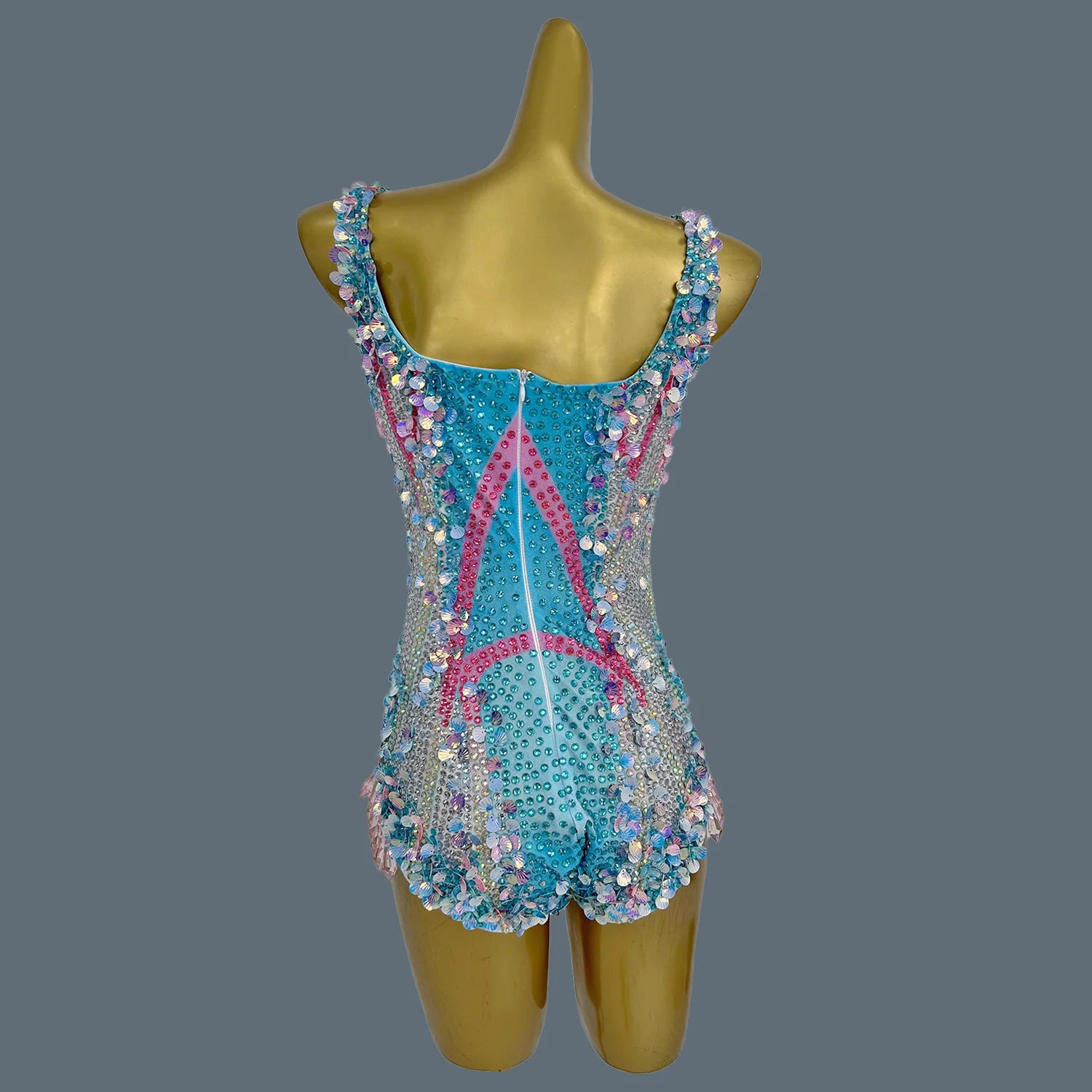 Women Sexy Stage Rhinestones Sequins Leotard Evening Birthday Celebrate Bodysuit Costume Performance Photo Shoot Outfit Meimei