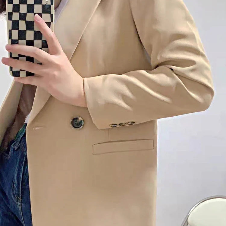 Women Blazer Coat Fashion Long Sleeve Tops Outerwear Chic Elegant Long Sleeve Basic All-match Office Streetwear New 2023