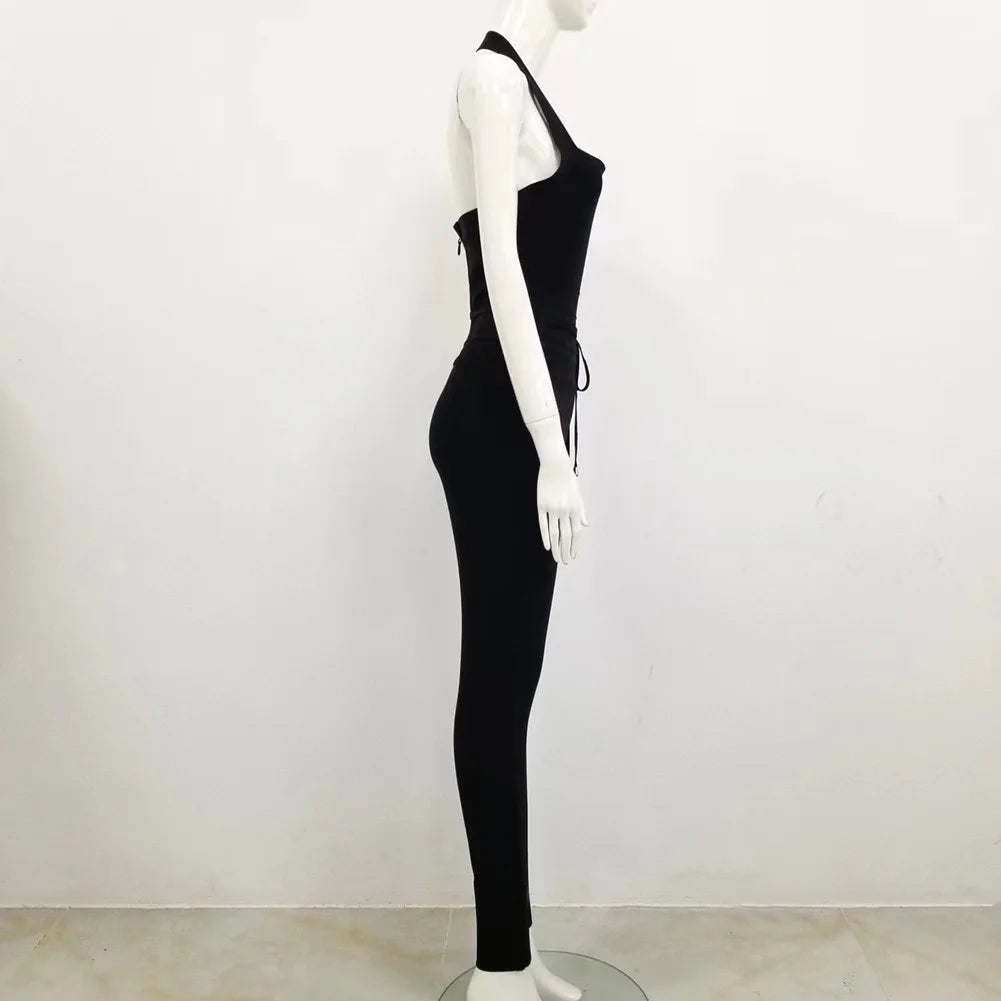 Macacão feminino preto cáqui, gola alta, rayon, bandagem, sexy, colado ao corpo, celebridade, boate, festa, macacão