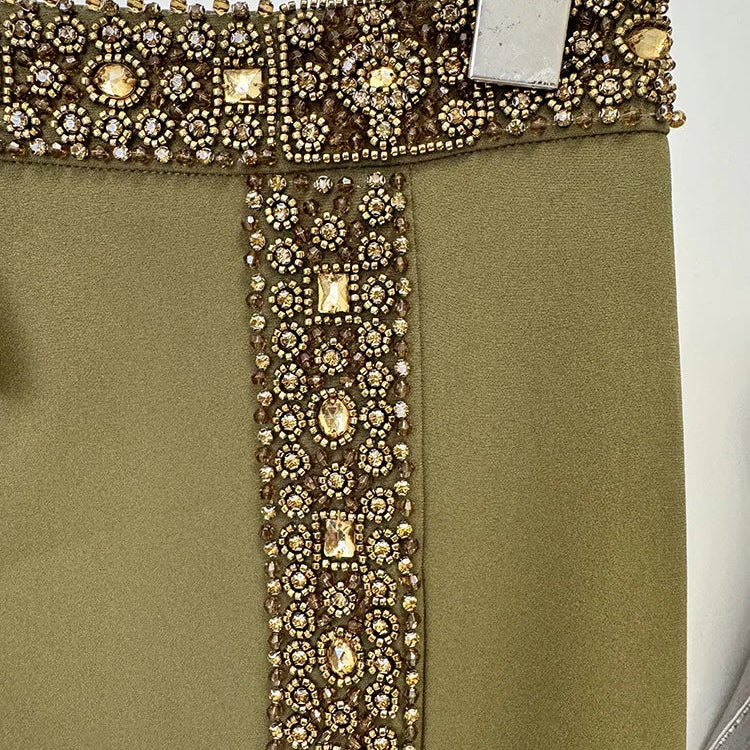 Spring Women Sexy Beading Tank Tops High Split Bodycon Long Skirts Set Elegant Evening Party Birthday Dress Vestido