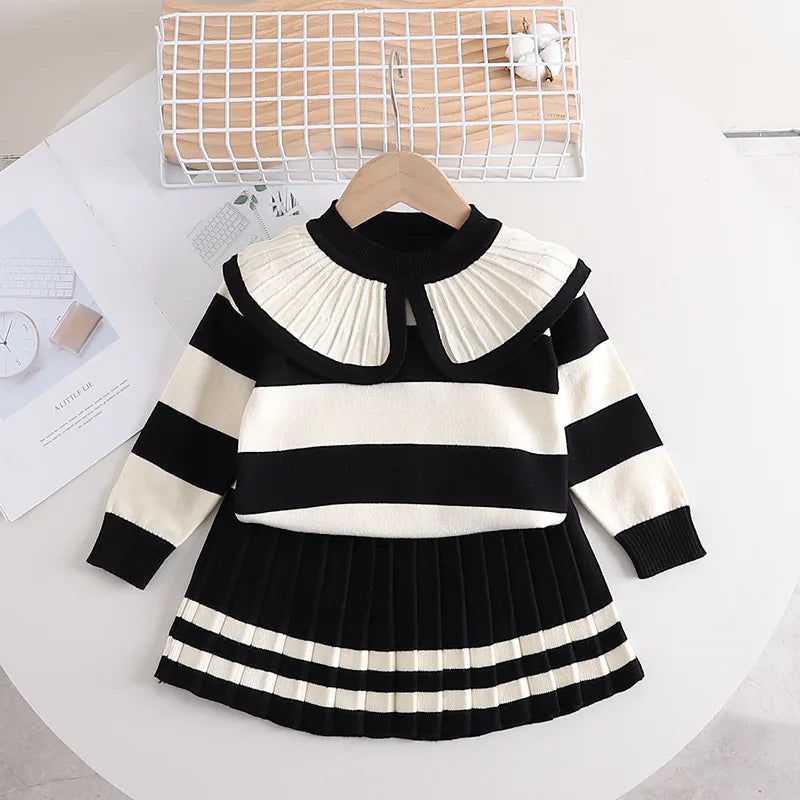 Bear Leader Girls Clothing Sets Autumn New Fashion Kid Sweater Top with Skirt Fashion Outfit 2pcs Elegant Clothes for 2-6 Years AM2639A