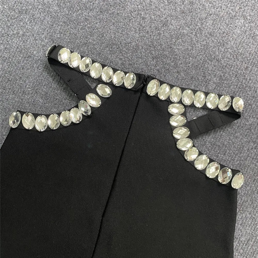 Fashion Bandage Crystal Bodycon Pants Women Sexy High Street Casual Celebrate Nightclub Party Pants