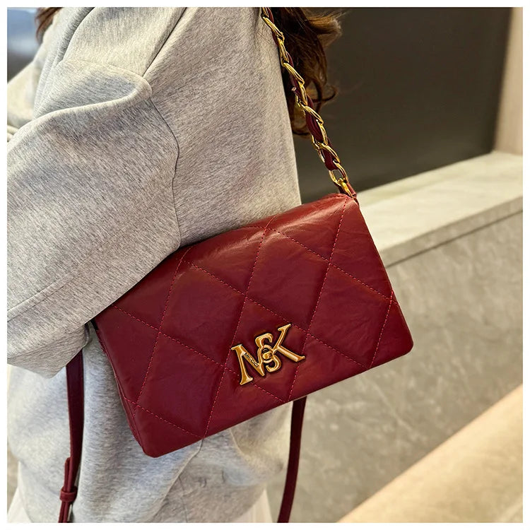 2025 Spring Diamond Chain Bag - Small Crossbody/Underarm Purse, Vintage & Chic Design, Lightweight Women's Fashion Accessory