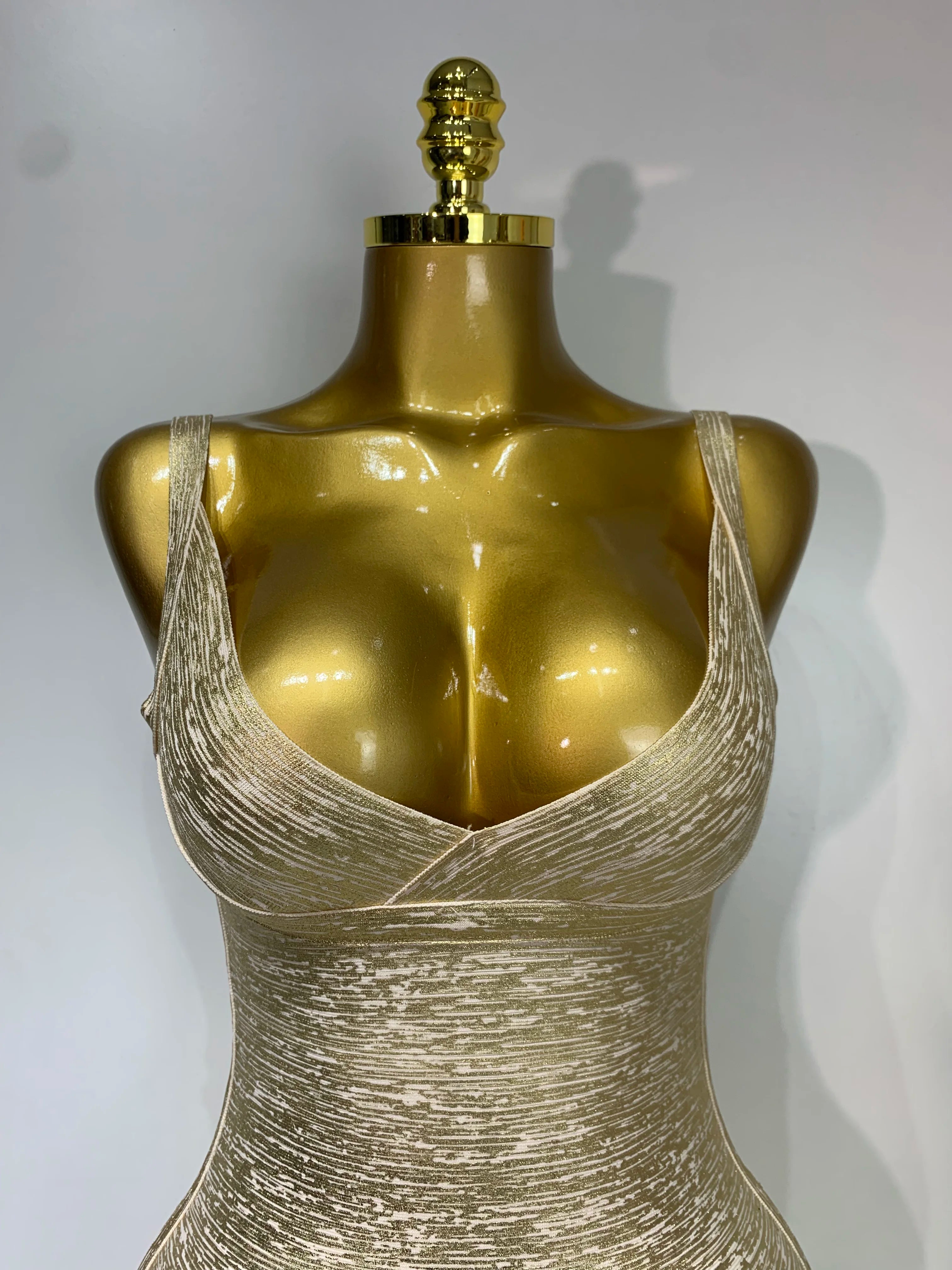 Robe moulante dorée élégante de haute qualité pour femmes, tenue de soirée sexy et luxueuse pour boîte de nuit, anniversaire