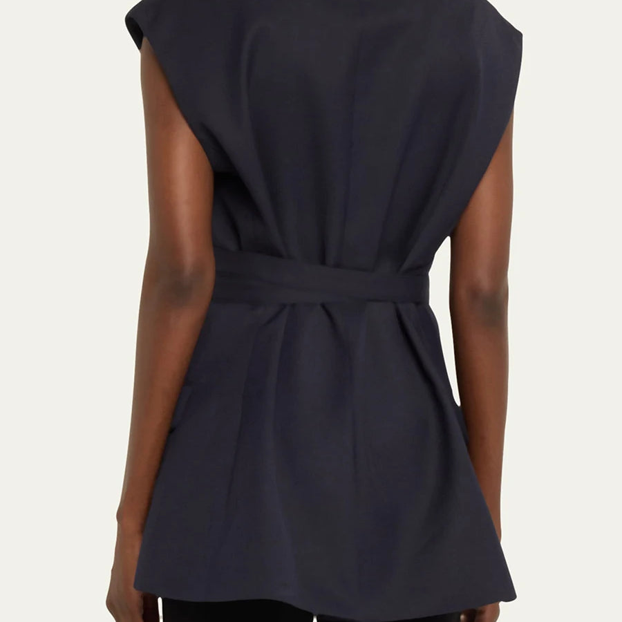 TWOTWINSTYLE Solid Slimming Spliced Single Breasted Coat for Women Lapel Long Sleeves Patchwork Lace Up Top Female Clothing New