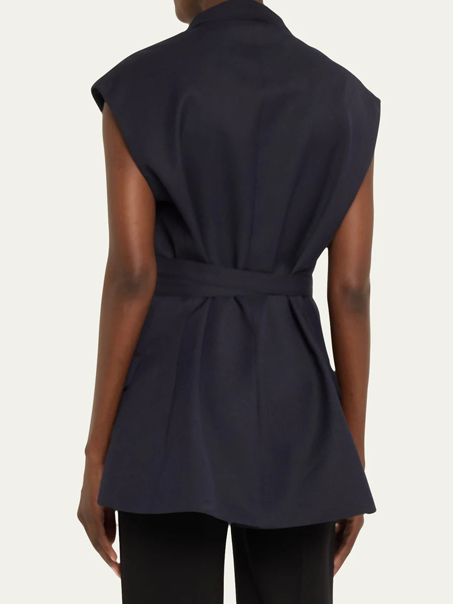 TWOTWINSTYLE Solid Slimming Spliced Single Breasted Coat for Women Lapel Long Sleeves Patchwork Lace Up Top Female Clothing New