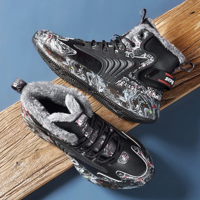 men boots 2024 New Winter Slippers Warm Men Shoes Waterproof Non-Slip Plush Sneakers Male tenis shoes Boots Men Sneakers Winter 2009-1 1