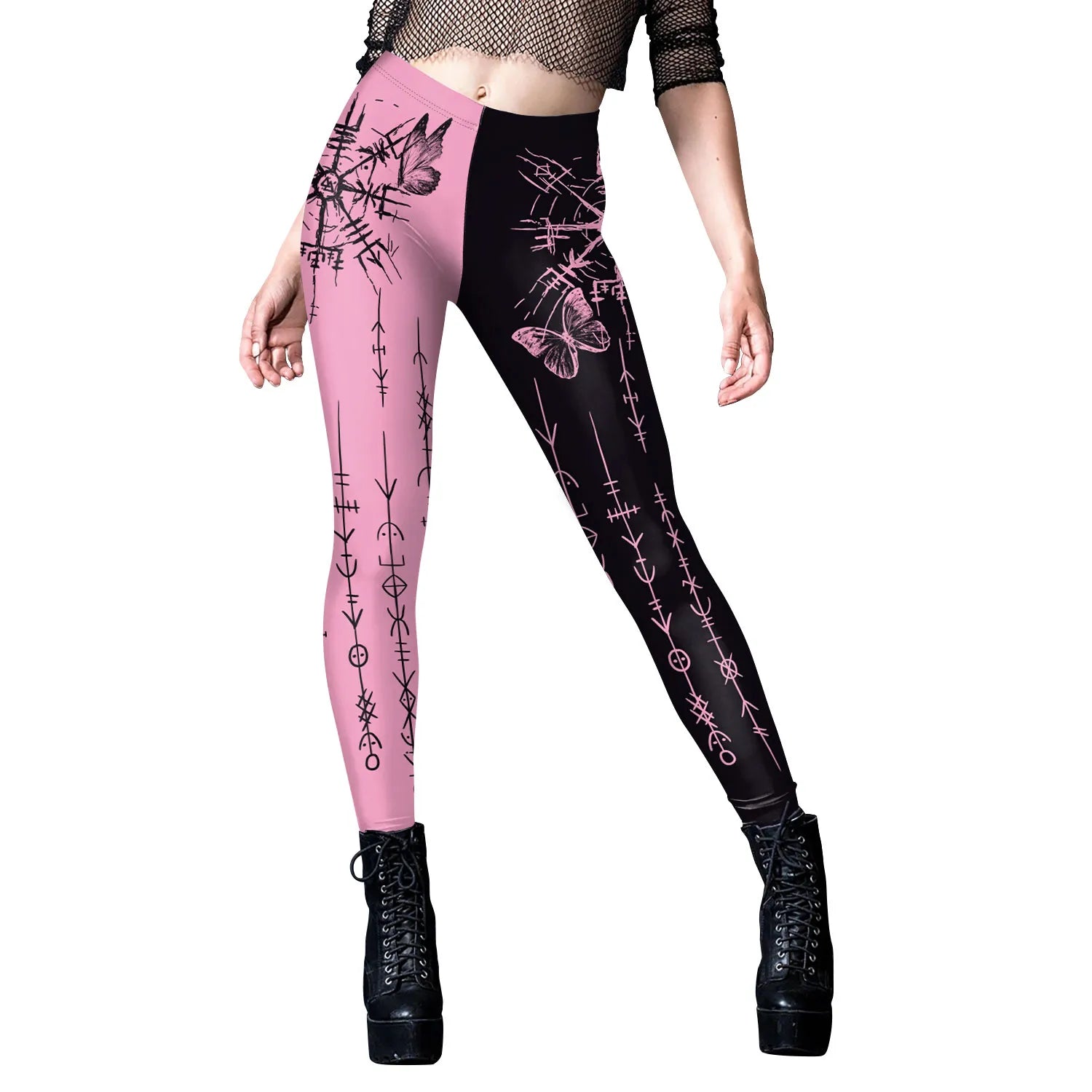 3D Scar Women Legging Goth Style Divination Print Ankle Pants Sexy Stretch Leggin Sport High Waist Yoga Pants B416-1052