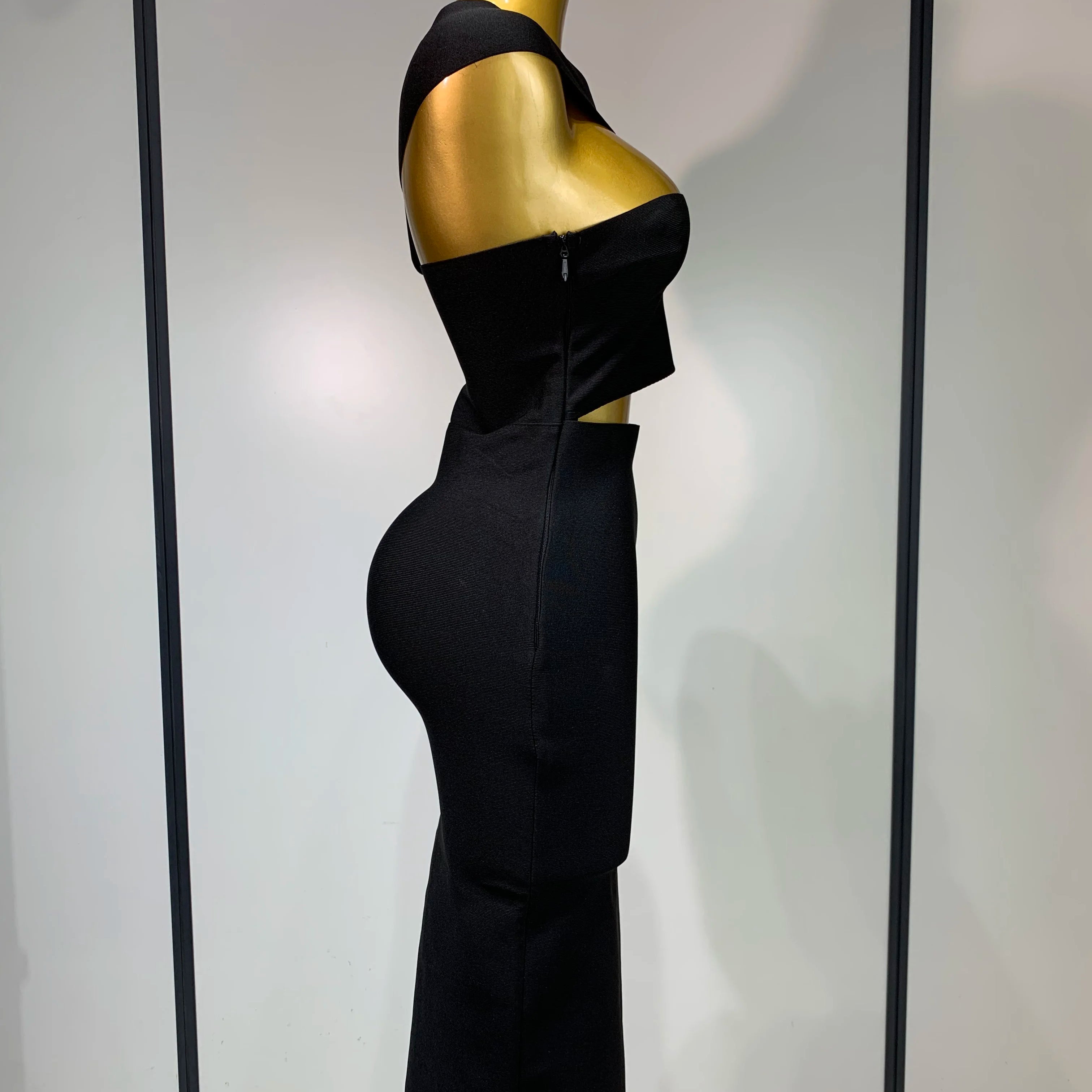 Bandage Dresses for Women 2025 Black Bodycon Dress Evening Party Celebirty Elegant Sexy Cut Out Midi Birthday Club Dresses