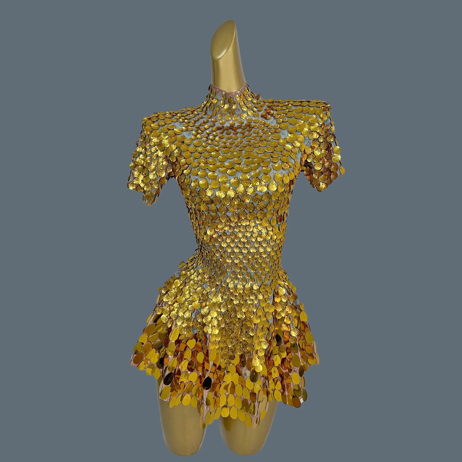 Sparkly Sequins Latin Dress Stage Wear Celebrate Birthday Prom Short Dress Nightclub Stage Performance Dance Costume Jinsique