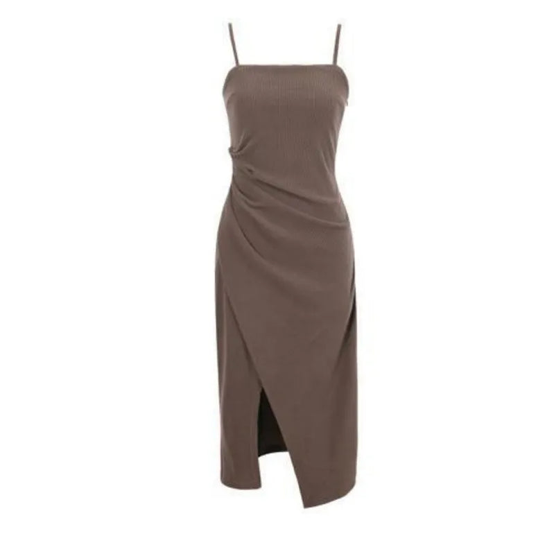 Summer New Dress Matching Set Women's Fashion Sunscreen Shirt Top+Strap Skirt Two Piece Korean Elegant Chic Dresses Suit Coffee Dress