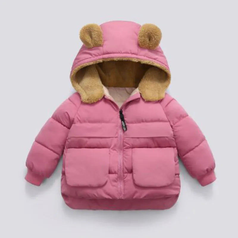 Winter fur collar warm jacket down coat boys girls clothes thickened 2-7year old baby fashion Korean version children's clothing Photo Color 3