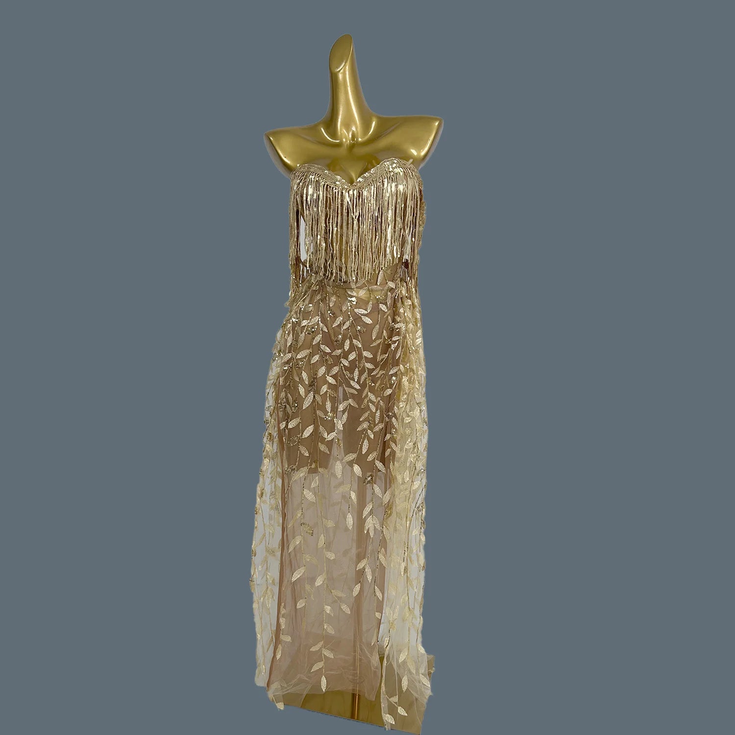 Women's Sparkly Dress Party Celebrity Sequins Maxi Dress for Young Lady Strapless Gowns Prom Singer Stage Club Show Wear Liushu