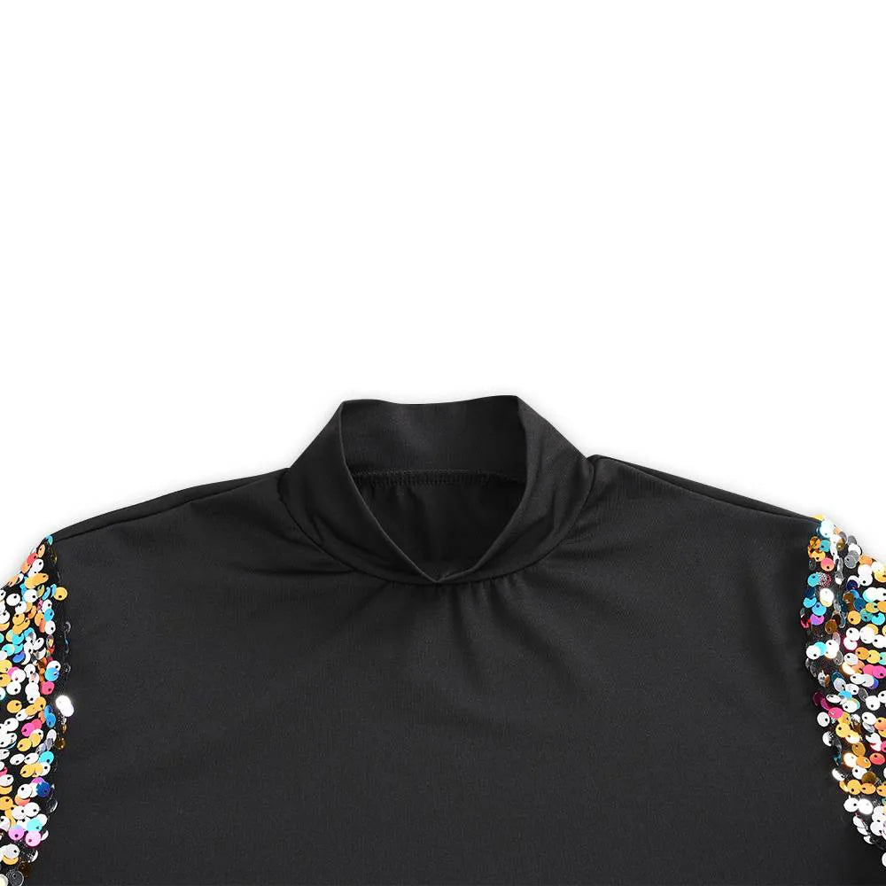 Women's Casual Sequins T Shirt Blouse Ladies Long Sleeve Loose Tee Tops Pullover