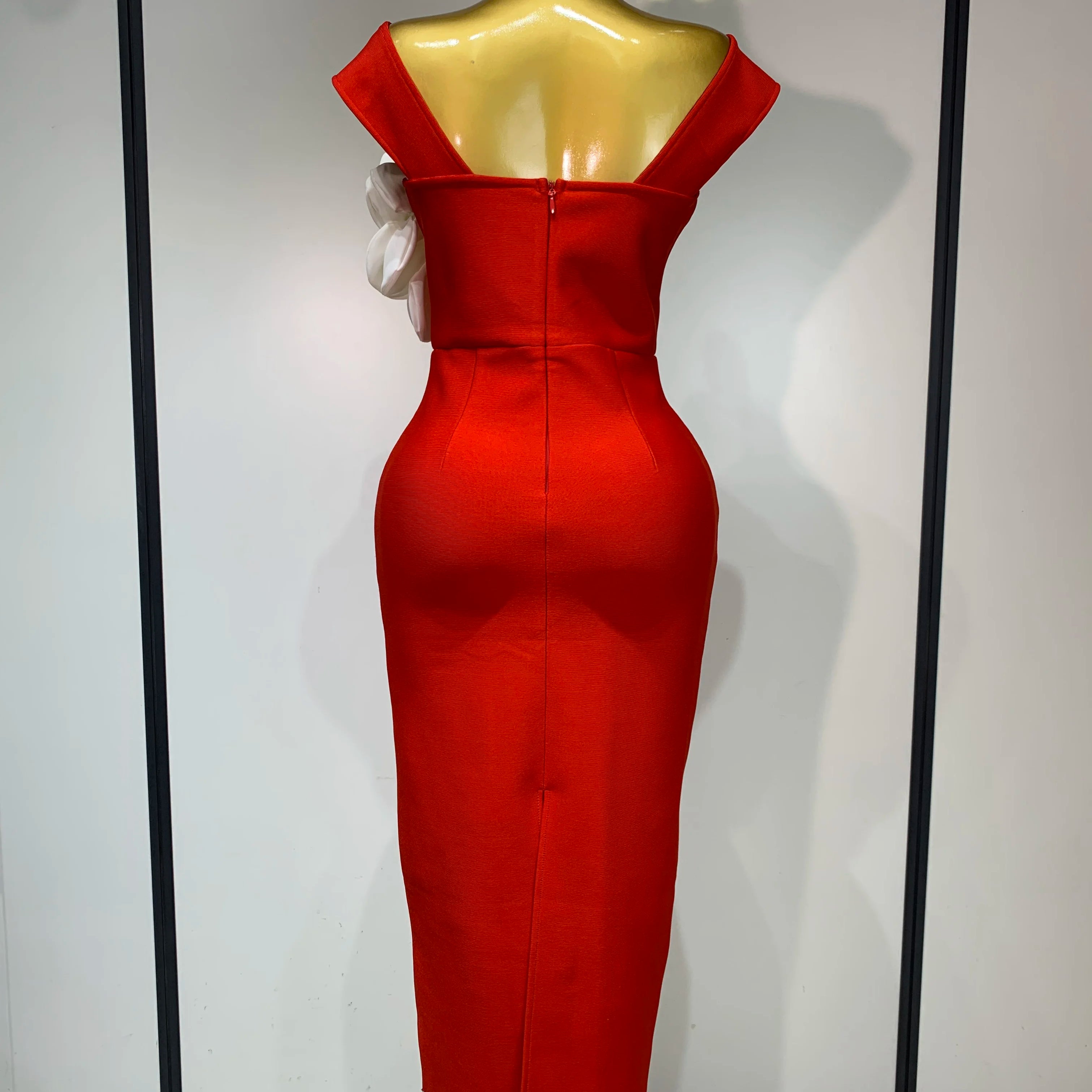 Sexy Off Shoulder Backless Bodycon Bandage Dress Celebrity Elegant Evening Party Bithday Celebrate Outfit Wedding Guest Gown