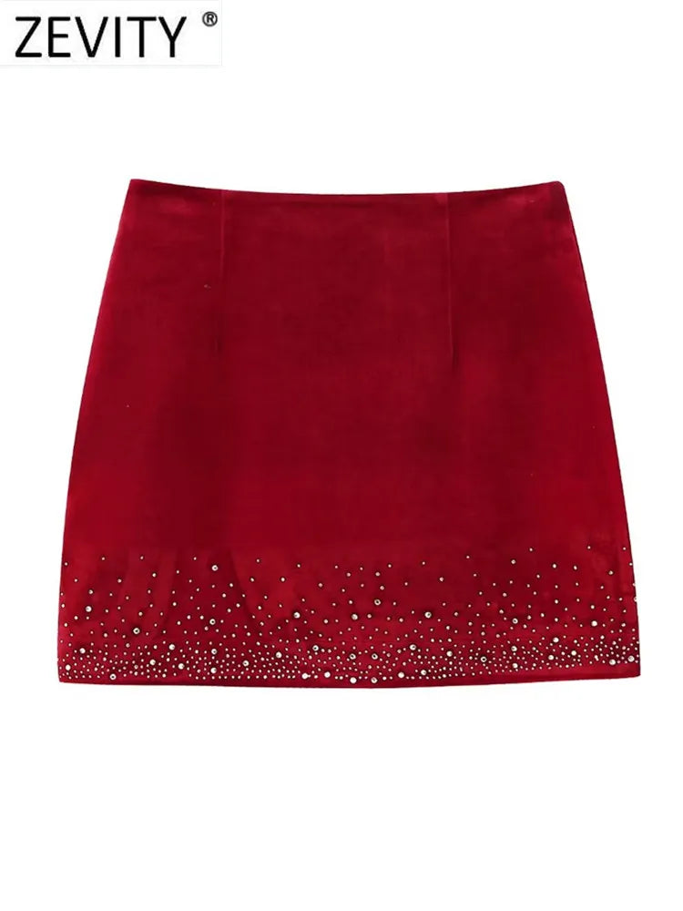 Women Fashion Shinning Sequined Design Irregular Velvet Mini Skirt Faldas Mujer Female Chic Side Zipper Vestidos QUN2663