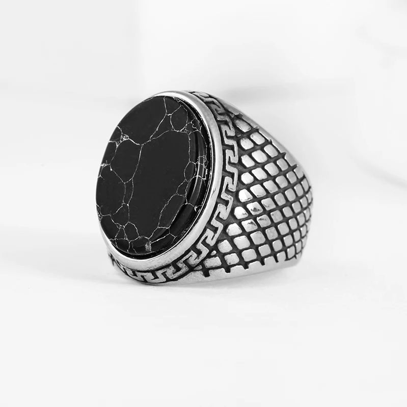 Stainless Steel Jewelry Ring Men Black Stone Rings Trend Charm Fashion Male Women Finger Band Engagement Wedding Gift V239Black Us Size