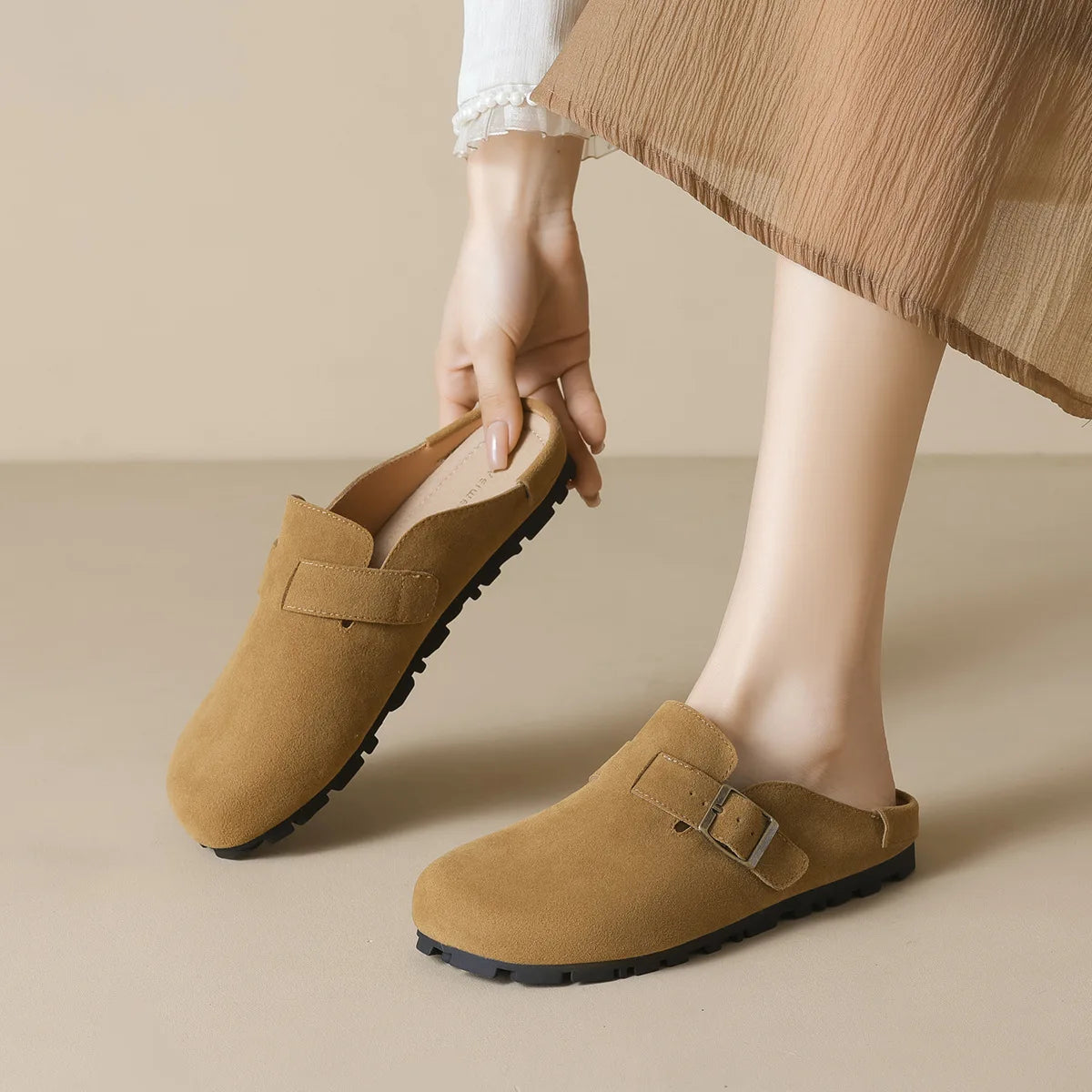 spring women's outdoor shoes Mules Slippers Ladies' casual flat shoes Work shoes Boat shoes Large sizes 41-43