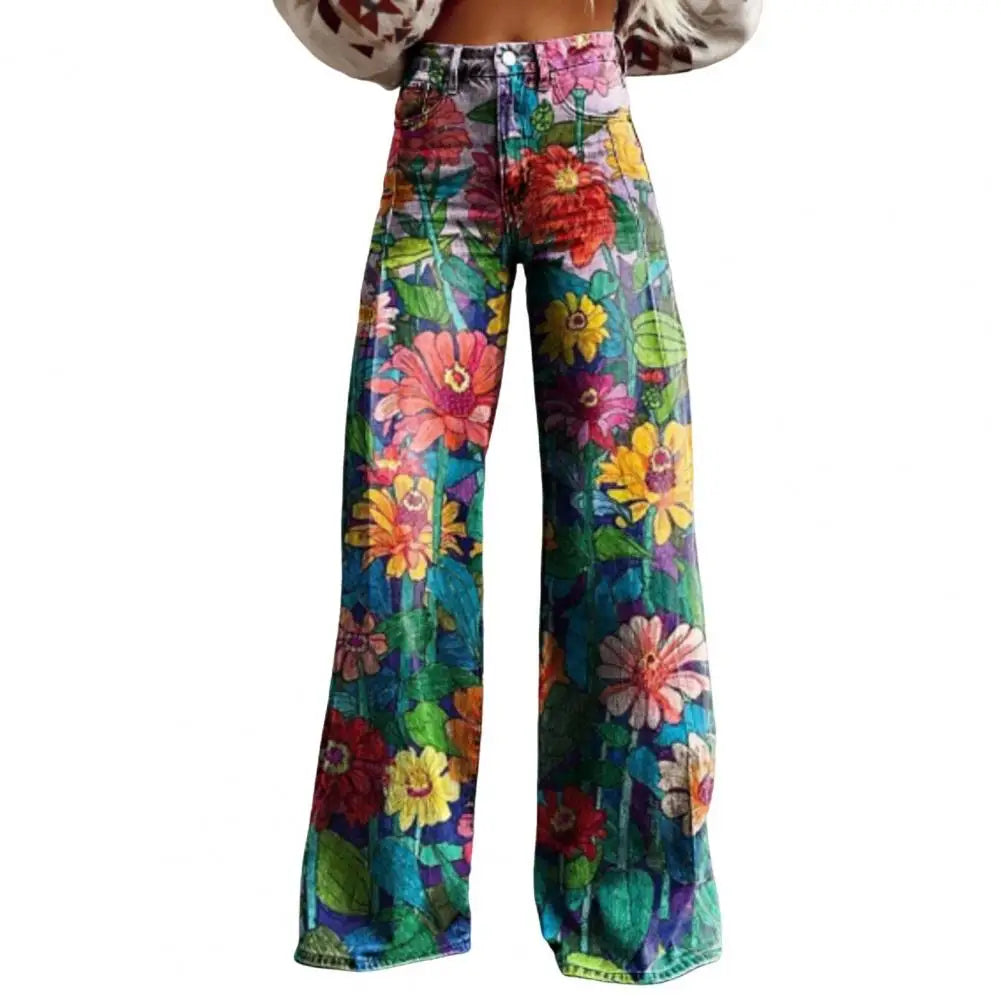 Women Trousers All-season Style Women Trousers Stylish Women's Wide-leg Pants Breathable Non-fading Streetwear Trousers for A green