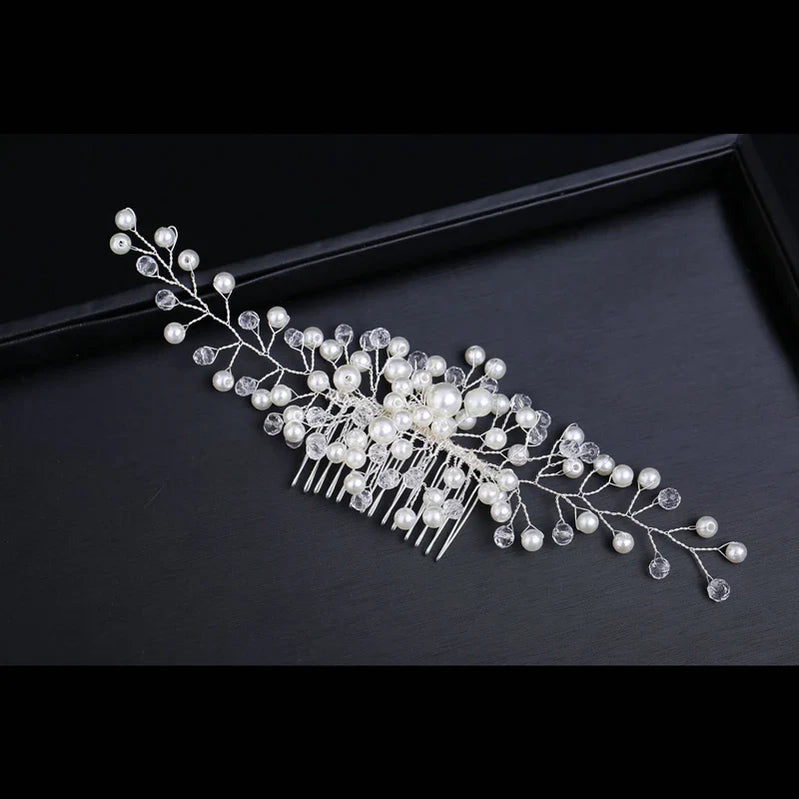 Crystal Pearl Wedding Hair Combs Hair Accessories for Bridal Hair Clips Pin Accessories Jewelry Handmade Women Head Ornaments