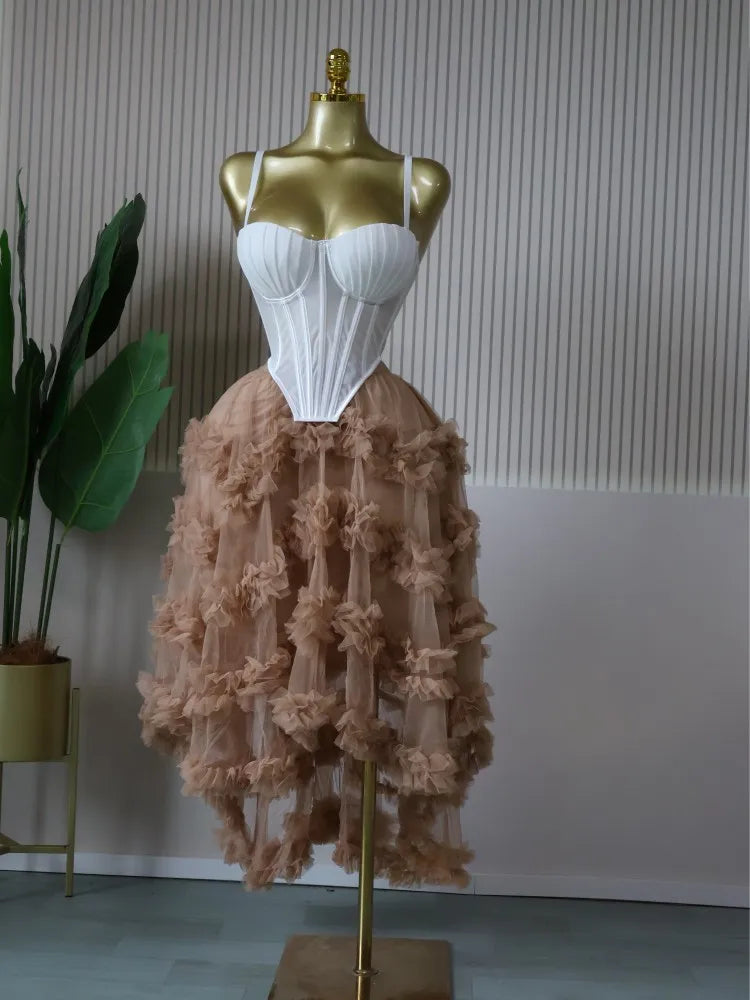 CM.YAYA Women's Dress Set Tunic Irregular Crop Top and Irregular Ball Gown Maxi Long Skirt Suit 2025 Two 2 Piece Set Outfits