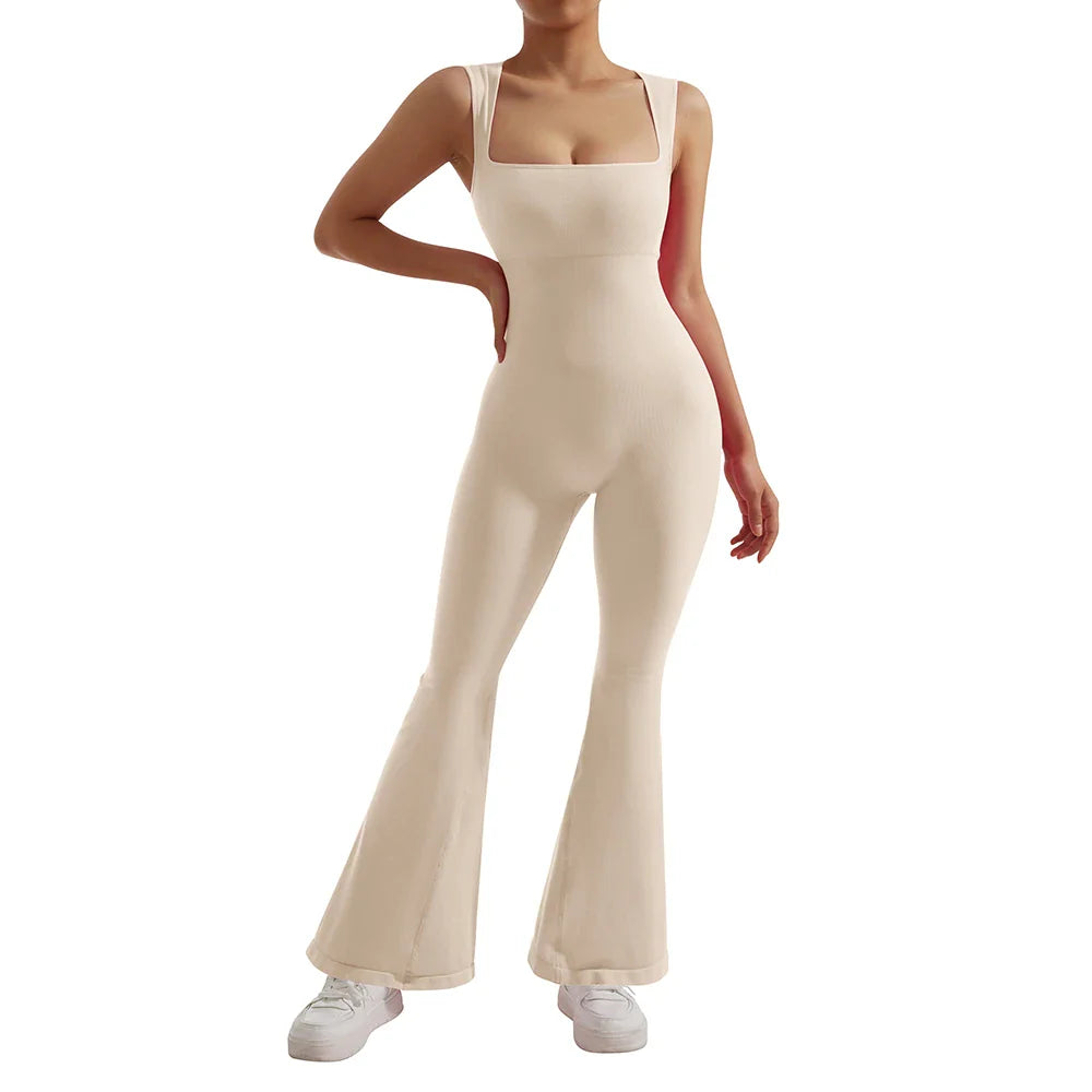 One-piece Outfit Jumpsuit Women Bodycon Jumpsuit Long Sleeve Square Neck Rompers Overalls Casual Streetwear Playsuits Bodysuit SJWC002AP