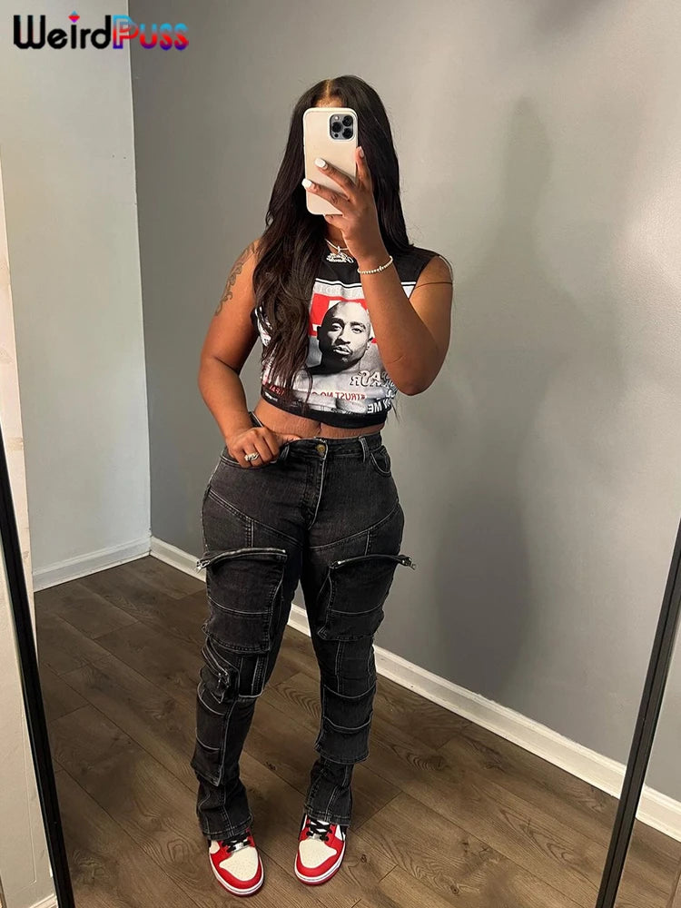 Weird Puss Classic Print Women Tank Tops Sleeveless Pullover Hipsters Hip Hop Streetwear Y2K Causal Basic Wild Comfortable Vest