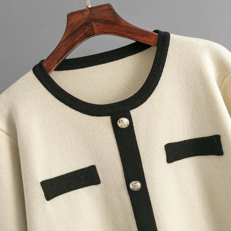 GIGOGOU Euro Designer Women Sweater Tracksuits Button Decorate Woman Sweaters + Wide Leg Pants Suits 2 / Two Pieces Sets Trouser