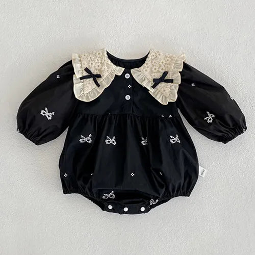 Sister Clothing Autumn Spring Kids Princess Dresses Baby Girls Rompers Long Sleeve Cotton Embroidery Children Clothes B0963 Romper