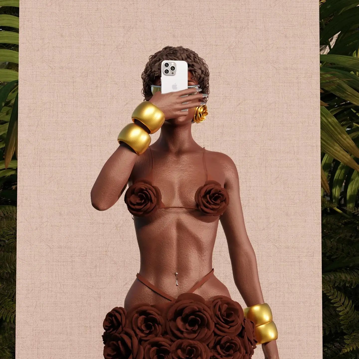 Cor marrom feminina sexy alça floral bandagem tops 2 peças bodycon vestido longo boate festa celebrar sessão de fotos usar