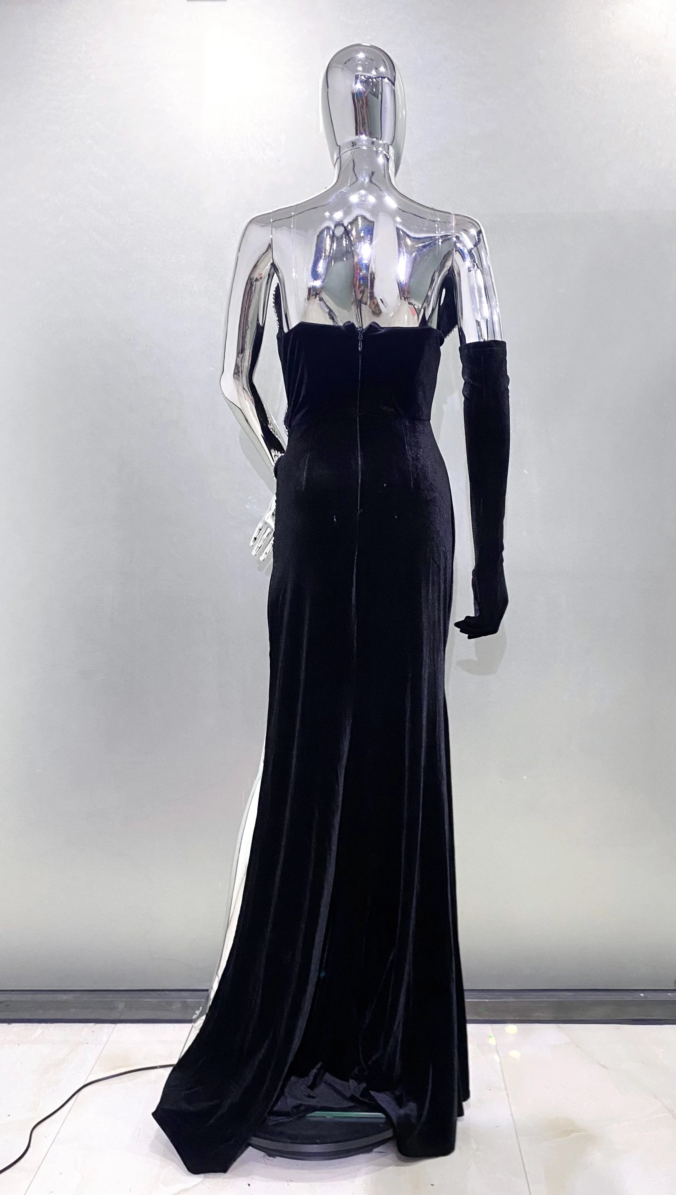 Women Celebrity Sexy Strapless Backless Diamonds Beading Maxi Long Gowns Dress Elegant Evening Party Club Dress Vestido