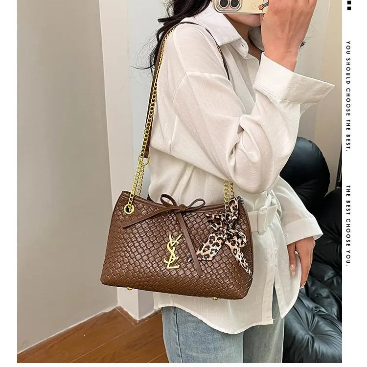 Popular Leather Crossbody Bag for Women Luxury Brand Famous Designer Classic Elegant Tote Bag with Strap