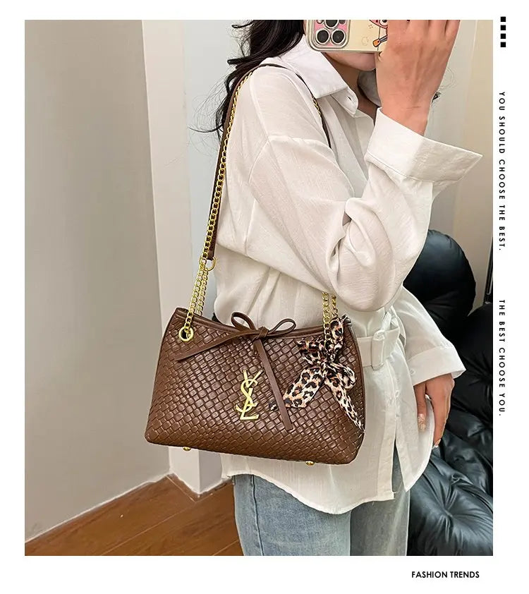 Popular Leather Crossbody Bag for Women Luxury Brand Famous Designer Classic Elegant Tote Bag with Strap