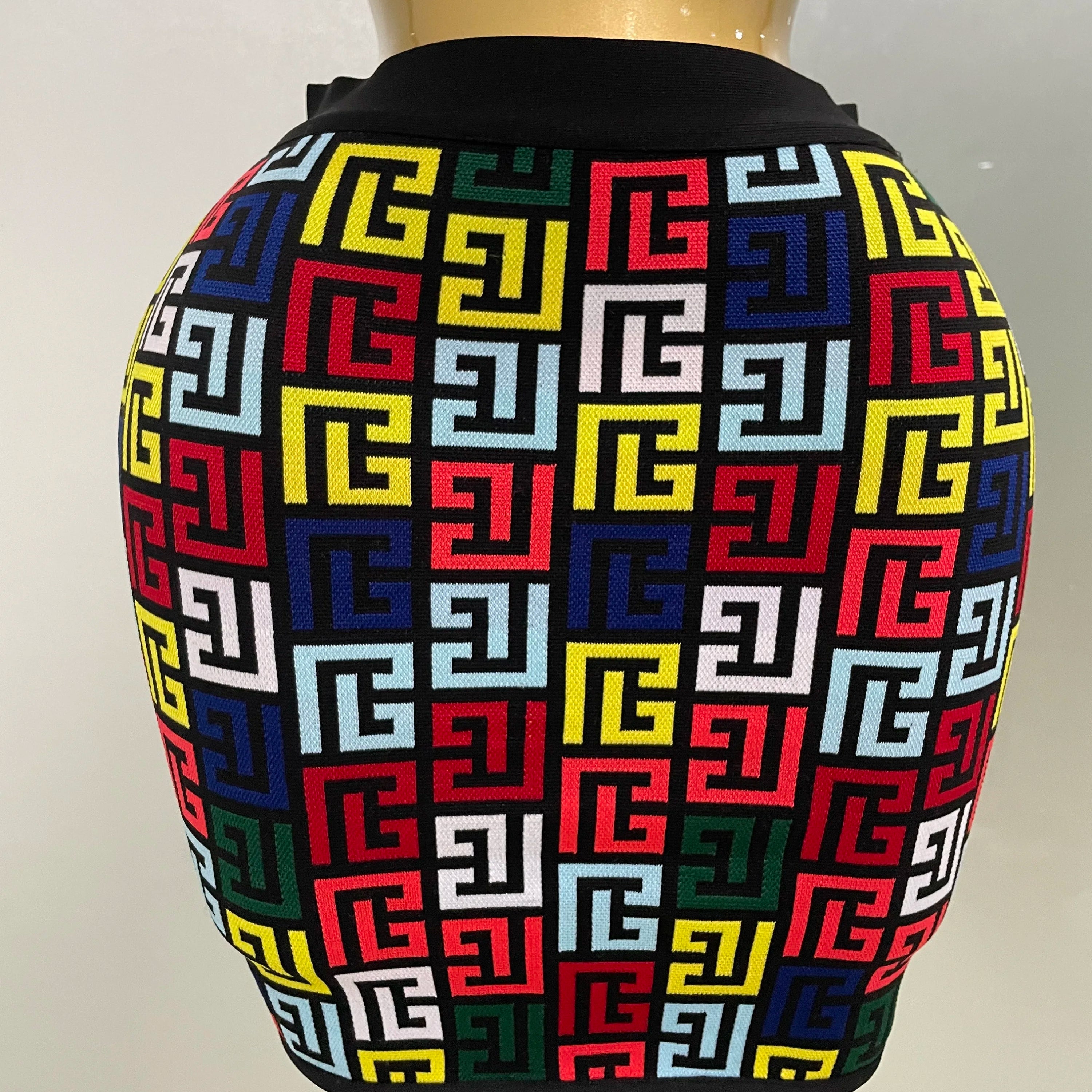 Women 2025 New Sexy Backless Halter Jacquard Two Piece Mini Skirt Bandage Set Celebrity Designer Evening Party Women's Set