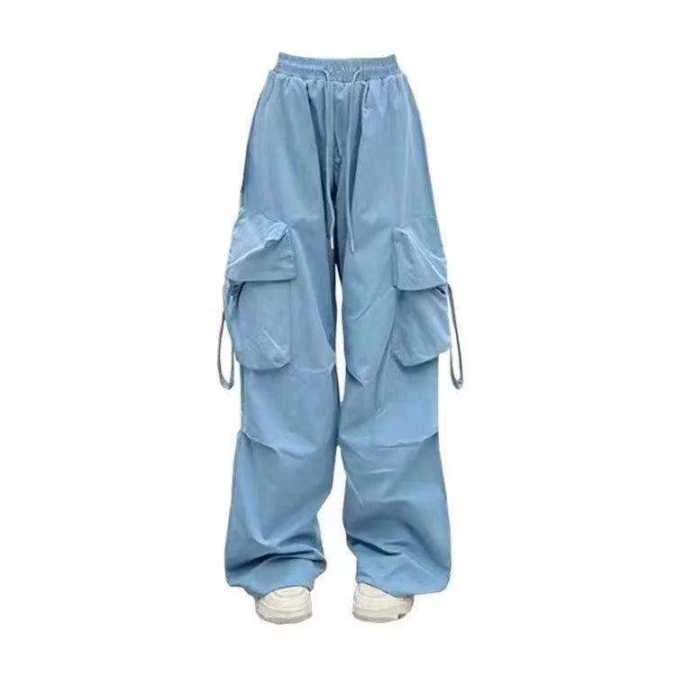 Women Spring Autumn Cool Butterfly Short Jacket Wide Leg Pants 1 or 2 Piece Set 2023 New Korean Hip Hop Coats Trousers Outfits Only Pants