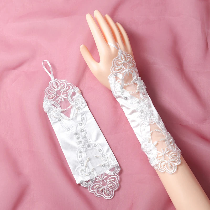 Wedding Bride Accessories Silk Gloves Long Short Dating Party Summer Elegance For Women and Girls ST-0081-A