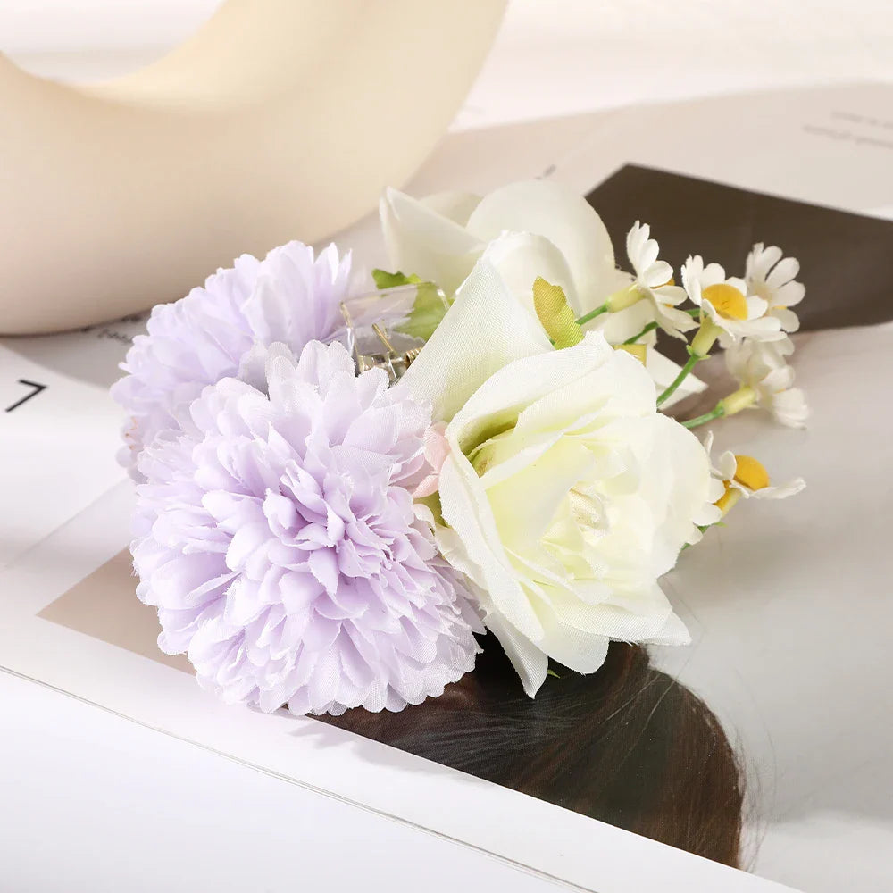 Haimeikang Large Size Flower Hair Clip Claws Hair Crab For Thick Hair Barrettes Hairpins Women Summer Fashion Hair Accessories G-14cm