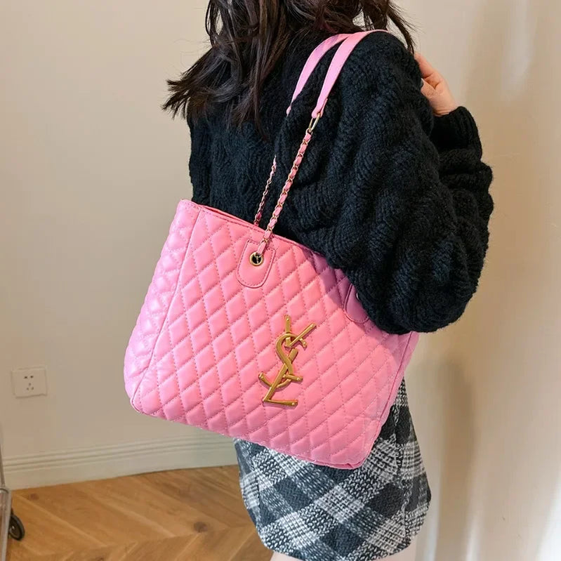 Women's Luxury Leather Shoulder Classic Tote Bag Elegant Designer Crossbody Fashion Handbag For Modern Outfit