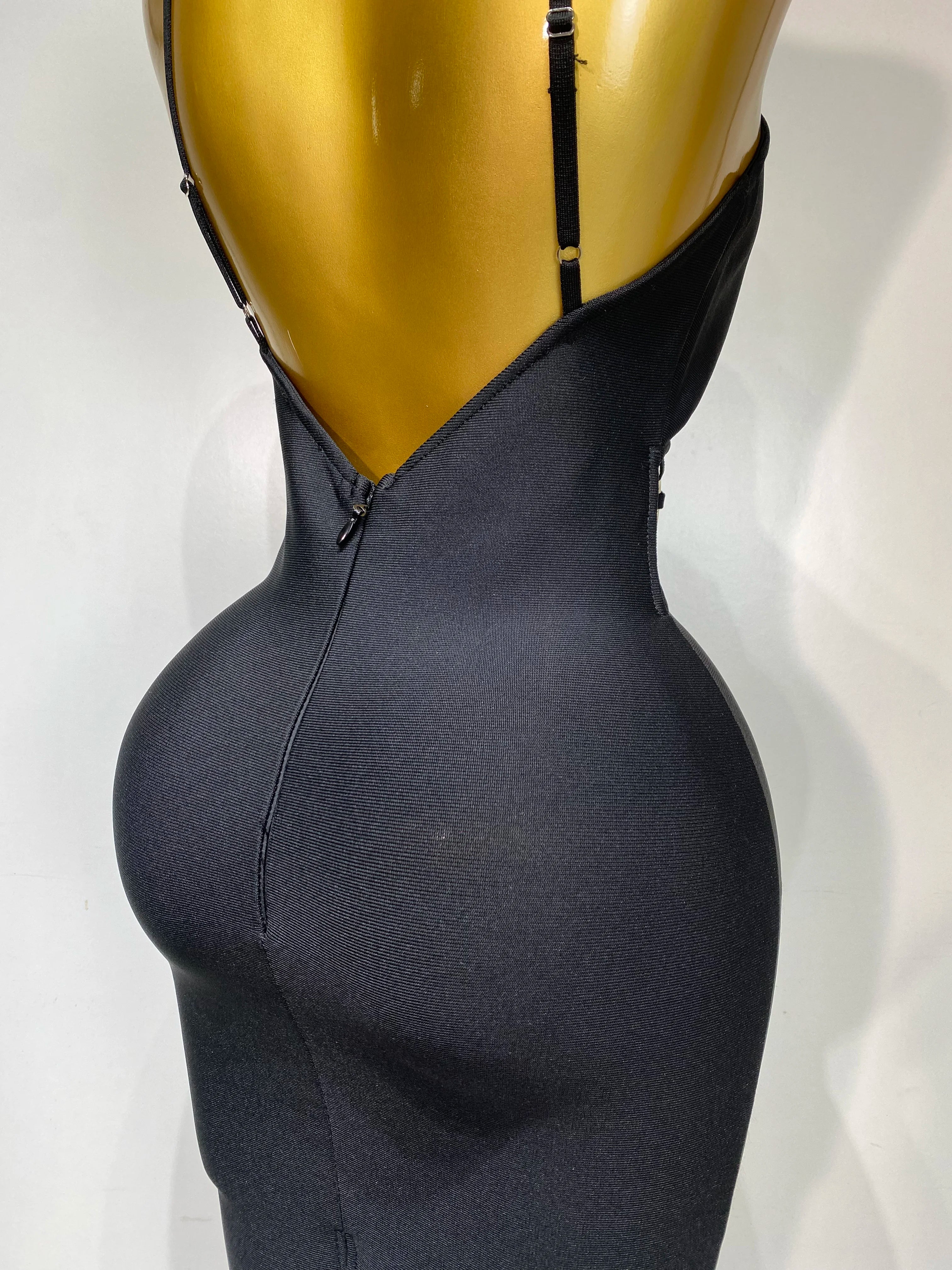 High Quality Women Sexy Backless Bodycon Bandage Dress Nightclub Party Evening Dress Luxury Birthday Cut Out Black Dresses