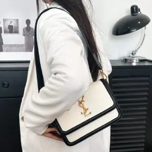 Women's Solid Color Shoulder Bag, New Design Diamond Chain Bag, Small Square Bag in Hand, Fashionable Letter Bag, Messenger Bag.