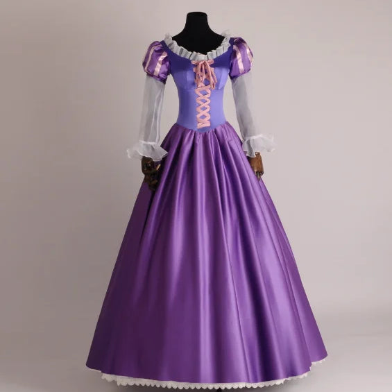 Adult Women Princess Rapunzel Cosplay Costume the Tangled Halloween Costume Girls Women Fancy Dress Ball Gown Christmas Party PURPLE