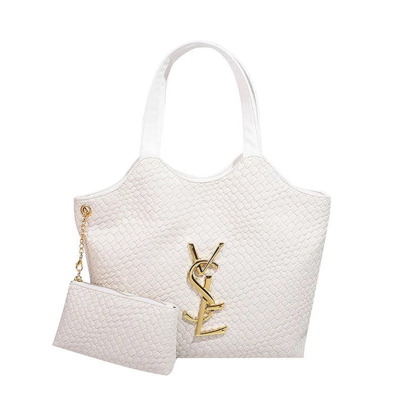 Large Tote Bag for Women,Big Woven Shopper, Fashionable Work Bag, Spacious Laptop Purse for Commute, Shoulder & Underarm Handbag