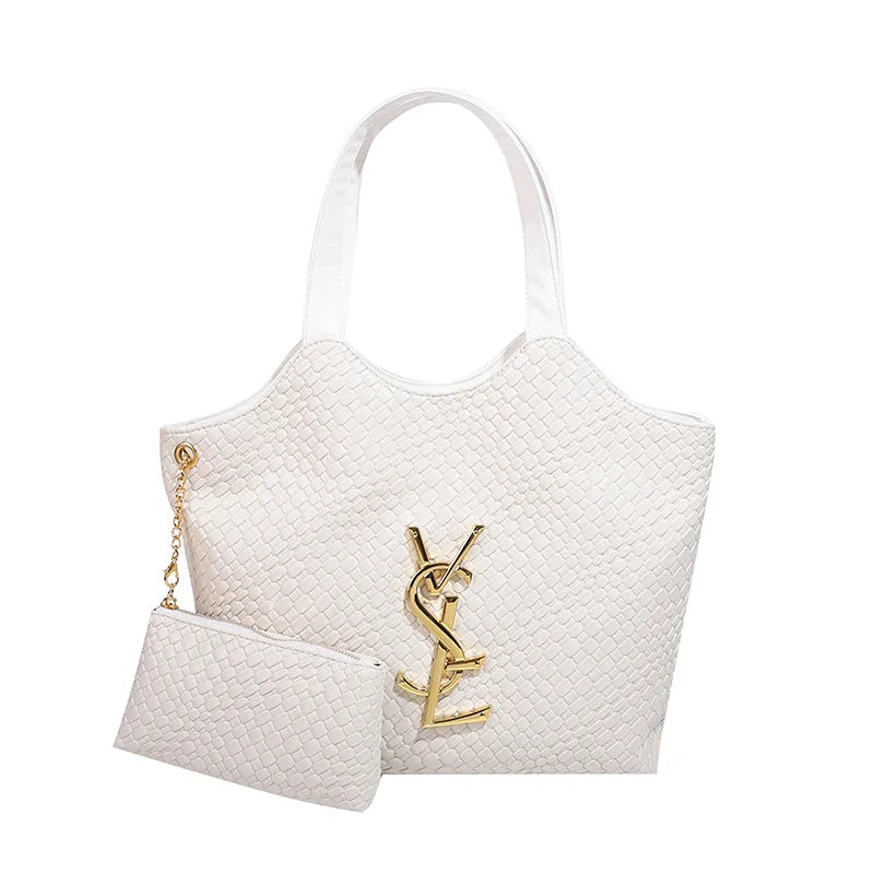 Large Tote Bag for Women,Big Woven Shopper, Fashionable Work Bag, Spacious Laptop Purse for Commute, Shoulder & Underarm Handbag