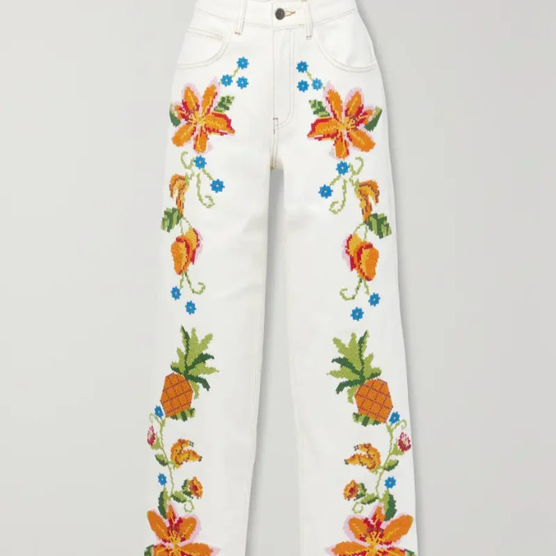 Beach Print Tank Top Pants Sets Women Fashion Halter Backless Sleeveless Vest Wide Leg Zipper Pants 2 Pieces Set Female 2024 pant