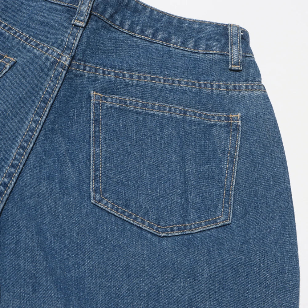 TWOTWINSTYLE Streetwear Patchwork Button Denim Pants For Women High Waist Loose Hollow Out Designer Jeans Female Fashion Style